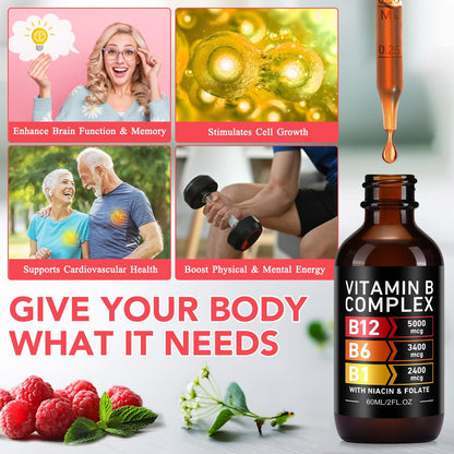 VOGSIG Vitamin B Complex, Organic B Complex Vitamins for Women, Vitamin B Complex Liquid, Vitamin B12 Methylcobalamin,b6,B1,B9 for Metabolic Health Support, Vegan, Non-GMO, Gluten Free (1)