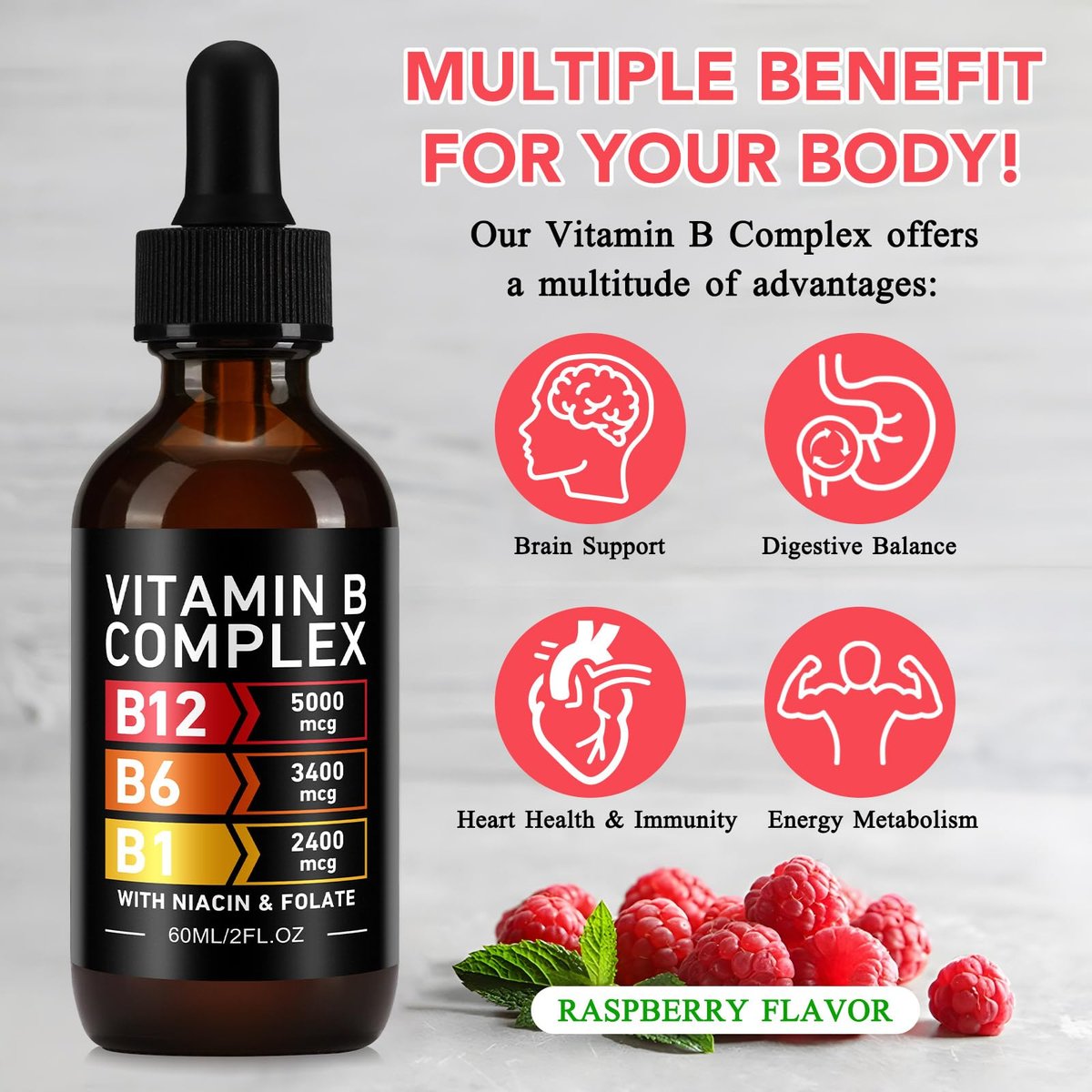 VOGSIG Vitamin B Complex, Organic B Complex Vitamins for Women, Vitamin B Complex Liquid, Vitamin B12 Methylcobalamin,b6,B1,B9 for Metabolic Health Support, Vegan, Non-GMO, Gluten Free (1) - görsel 15