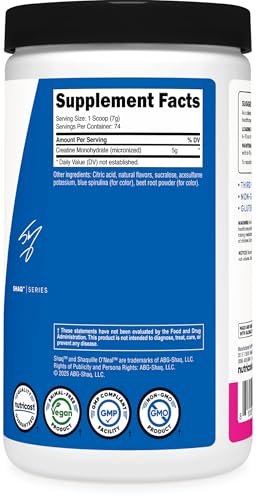 Nutricost Creatine Monohydrate Powder (Shaq's Berry Blast, 500 Gram) - Micronized Creatine Supplement, Vegan, GMO-Free, Gluten-Free, 74 Servings - görsel 9