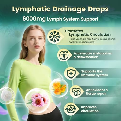 21-in-1 Lymphatic Drainage Drops for Liposomal, Immune & Lymph System Support Supplement for Women & Men with Echinacea, Dandelion, Burdock, Bromelain, Calendula, Turmeric & More, 2 FL OZ - görsel 4