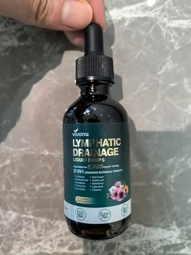 21-in-1 Lymphatic Drainage Drops for Liposomal, Immune & Lymph System Support Supplement for Women & Men with Echinacea, Dandelion, Burdock, Bromelain, Calendula, Turmeric & More, 2 FL OZ - görsel 1