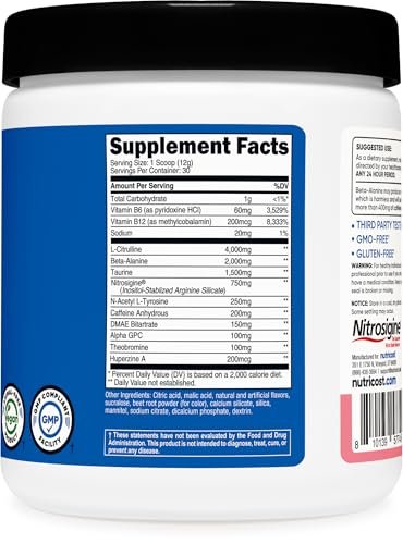 Nutricost Pre-Workout Powder (Watermelon Candy) 30 Servings - GMO-Free, Gluten-Free, Vegetarian - görsel 8