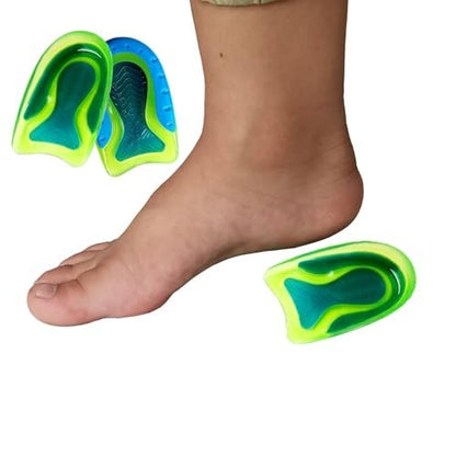 DLOSN 1 Pair Kids Heel Cups for Heel Pain Sport Shock Absorbing Gel Heel Inserts for Kid's with Sensitive Heels, Heel Spurs, Plantar Fasciitis, or Ankle Pain (Kid's Size 3.5-6.5 / Women 4.5-7.5)