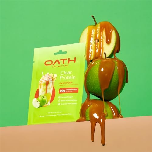 Oath Nutrition Clear Whey Isolate Protein Powder, Caramel Apple, 20g Complete Protein per Serving, No Added Sugar, Grass-Fed, Single Serving (6 Count) - görsel 7