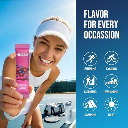 Meisbey Electrolyte Powder Packets – 32 Sticks Sugar Free Hydration Packets, Liquid Daily IV Electrolyte Hydration Powdered Drink Mix with Vitamins & Minerals, Keto Friendly, Vegan, Non-GMO