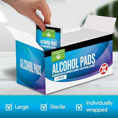 Large Alcohol Wipes Individually Wrapped - 200 Sterile Alcohol Prep Pads Saturated with 70% Isopropyl - For Home, First Aid Kits, and Medical Use - görsel 4