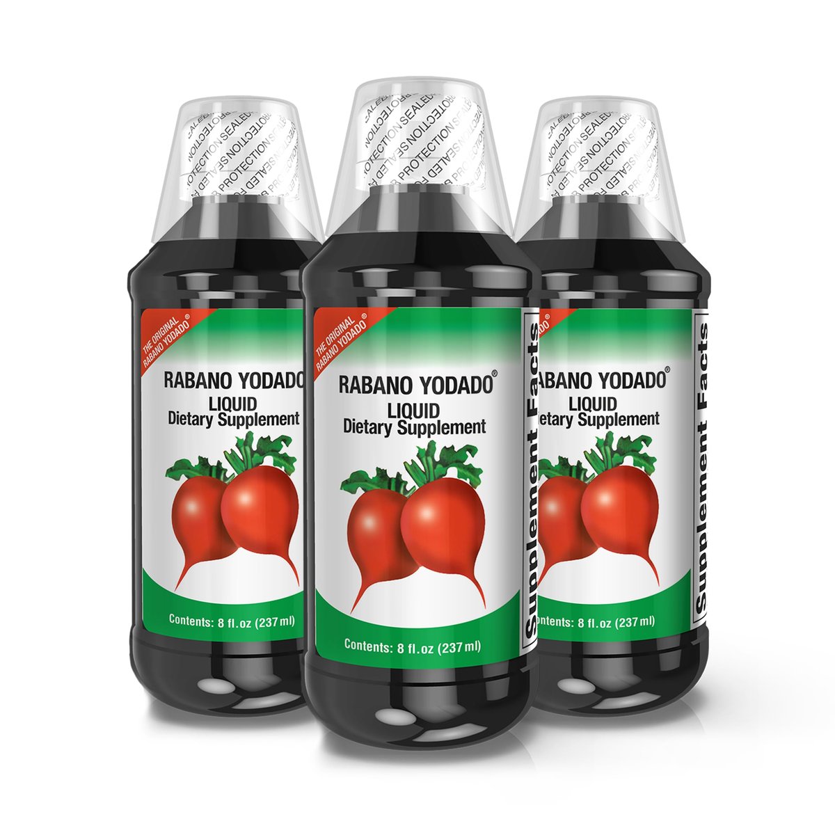 Rabano Yodado Ionized Radish Dietary Liquid Supplement with Iodine, Vitamin B1, B6 & B12, Wellness & Digestive Support, Helps Maintain Natural Energy & Nutrient Balance, 8 Fl Oz, Pack of 3 - görsel 1