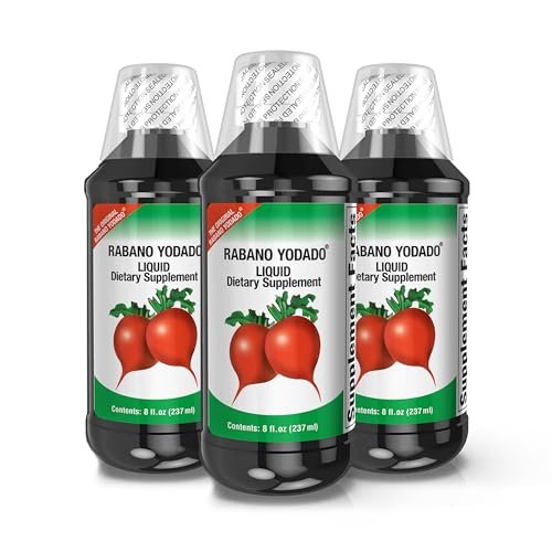 Rabano Yodado Ionized Radish Dietary Liquid Supplement with Iodine, Vitamin B1, B6 & B12, Wellness & Digestive Support, Helps Maintain Natural Energy & Nutrient Balance, 8 Fl Oz, Pack of 3 - görsel 2