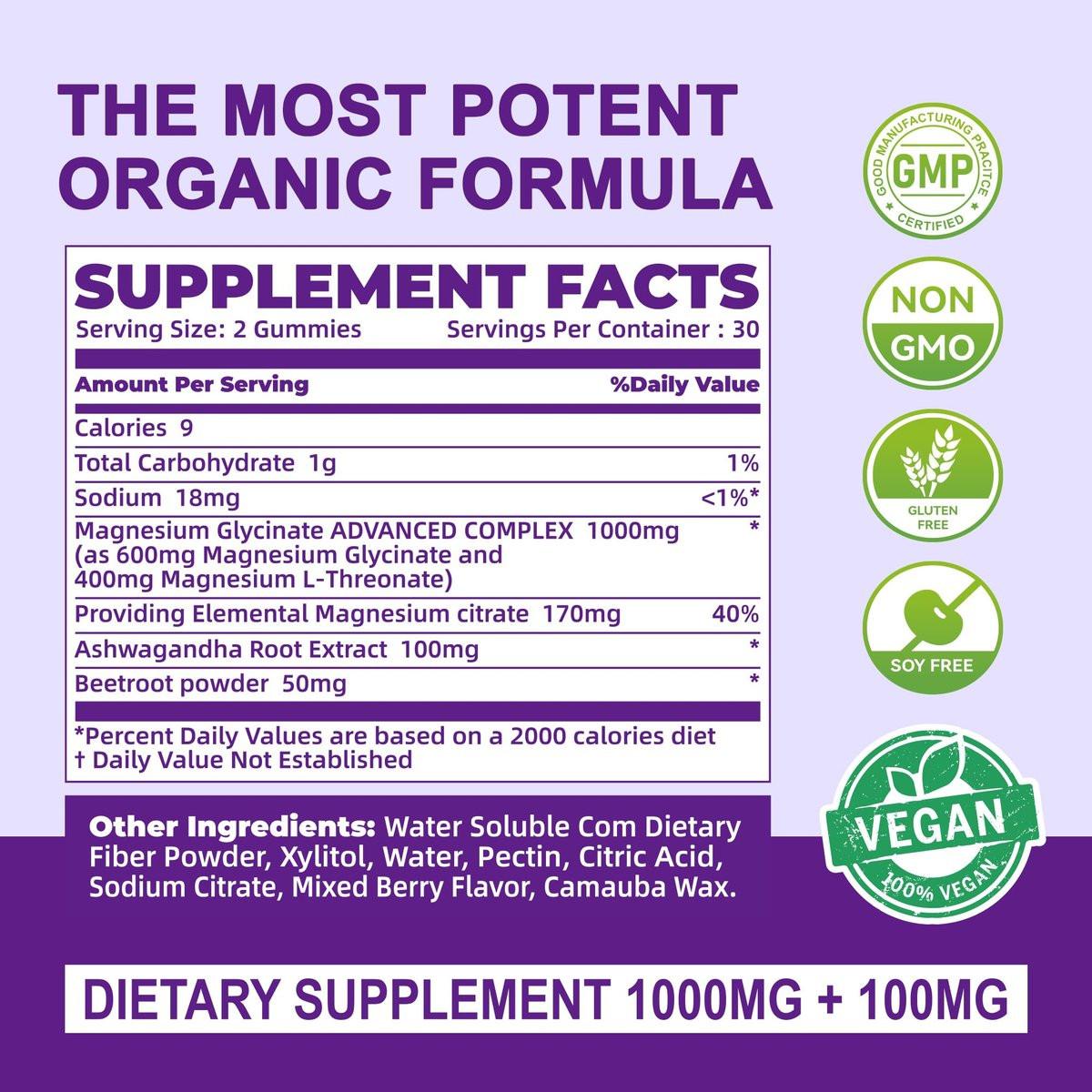 NUTRAGOGO Ashwagandha Gummies & Vitamin D3 Gummies Organic Aswangdha Supplement for Improve Sleep, Stress Relief & Mood Calm (Grape Berry, Non-GMO, Gluten-Free & Sugar Free) - 1 Pack - görsel 3