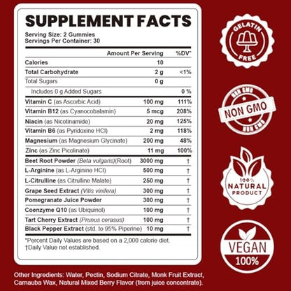 Beet Root Gummies - Nitric Oxide Booster – Item Weight: 0.38 pounds – Image 12