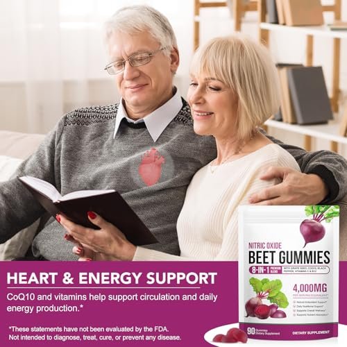Beetroot Gummies, 90 Gummies 20:1 High-concentration Beetroot Extract Supplement with COQ10, Vitamin C, B12, Grape Seed Extract & Black Pepper, Boost Energy Levels, Supports Immune & Heart Health - görsel 16