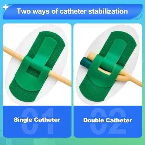 RYentte 12 PCS Catheter Stabilization Device, Self Adhesive Catheter Tube Urinary Leg Bag Holder Sticker, Catheter Supplies for PEG/G/Feeding Tube Holder Accessories - görsel 7