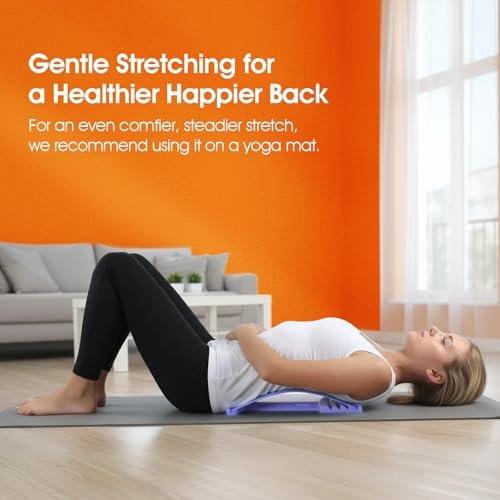 Premium Back Stretcher for Lower Back Pain Relief – 4-Level Adjustable Lumbar Support Board with Soft EVA Massage Strip – Durable & Portable Back Cracker to Release Tension and Reset Your Day (Pink) - görsel 3