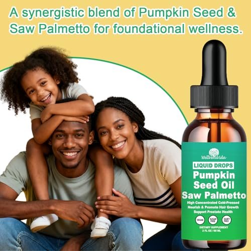 Pumpkin Seed Oil with Saw Palmetto Drops - High Concentrated Pumpkin Seeds Oil Supplement for Hair, Bladder & Prostate Health | Cold Pressed, High Absorption Liquid for Women & Men | NON-GMO, Vegan, 2 Fl Oz - görsel 6