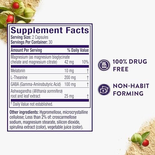 ZzzQuil Pure Zzzs Complete Sleep, Melatonin 10mg, L-Theanine, GABA, with Ashwagandha, and Magnesium, Melatonin Sleep Aid, 60 Count - görsel 5