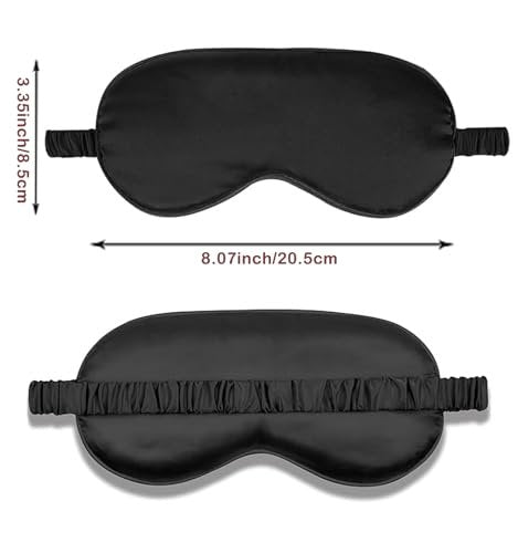 3Pcs Satin Eye Mask Silk Sleep Masks Set Silky Blindfold Eyeshade Blackout Eyes Cover Pouches Bag Scrunchy Wedding Gift - görsel 13
