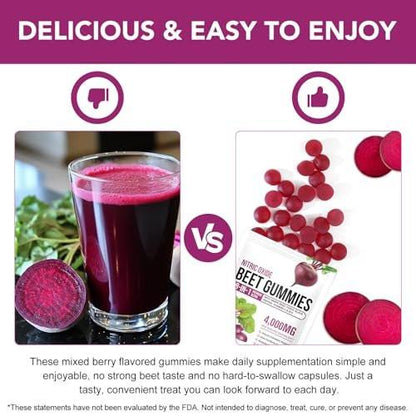 Total Beets Soft Chews, Beet Root Gummies with Vitamins C & B12, L-Arginine & L-Citrulline, Grapeseed Extract, Antioxidants, Healthy Energy Supplement with Elite Ingredients, Heart Health Superfood (1)