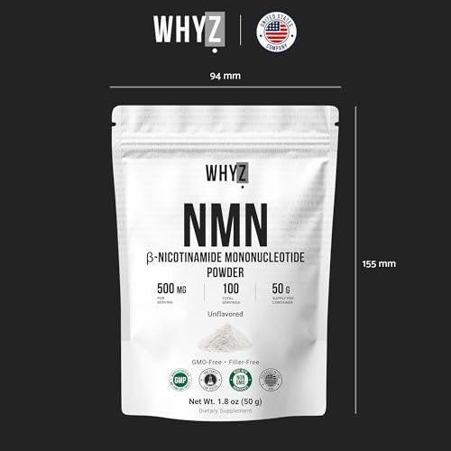 Pure NMN Powder Nicotinamide Mononucleotide Quick Dissolved NMN Supplement Powder 100% Unflavored NMN Supplement Supports NAD+ Levels Vegan Friendly Non-GMO, 50g - görsel 6