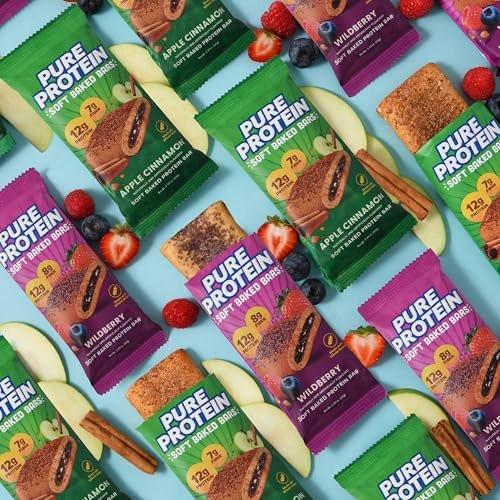 Pure Protein Apple Cinnamon Soft Baked Protein Bars – 12g Protein, 7g Fiber, Whole Grain Breakfast Bars, High Fiber, Individually Wrapped Protein Snacks for On-the-Go – 10 Count - görsel 4