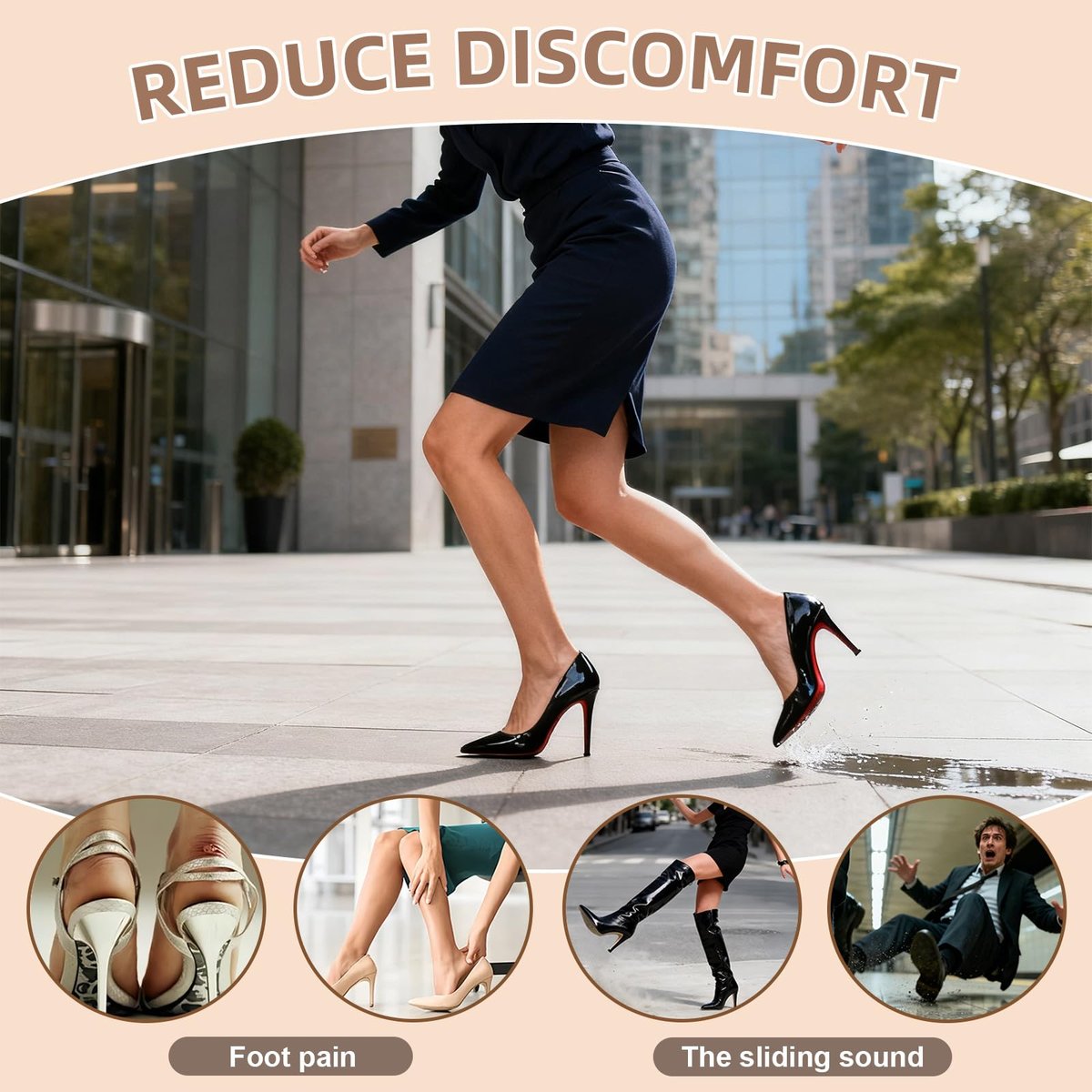 5 Pairs Clear Non-Slip Shoe Pads Sole Protectors Adhesive, High Heels Anti-Slip Shoe Grips, Non-Skid Sole Protector for Stilettos Dress Shoes & Pumps - görsel 2