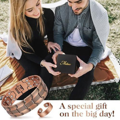 Mahnco Copper Bracelet for Men, 3X Ultra Strength 99.99% Pure Copper Magnetic Bracelets with Magnets, Magnetic Jewelry with Adjustable Sizing Tool