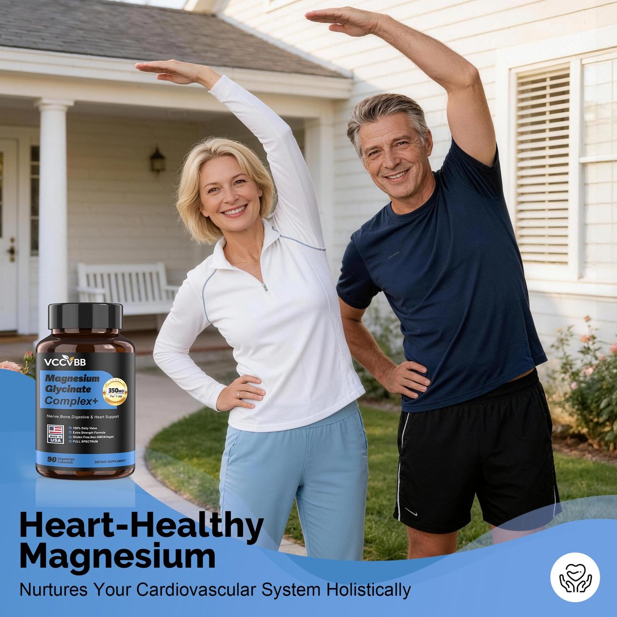 12-in-1 Magnesium Complex 350mg | High Absorption Magnesium Glycinate, Citrate, Malate & Taurate | Relieve Cramps, Stress, Better Sleep | Heart, Bone & Nerve Health | 90 Vegan Capsules - görsel 7