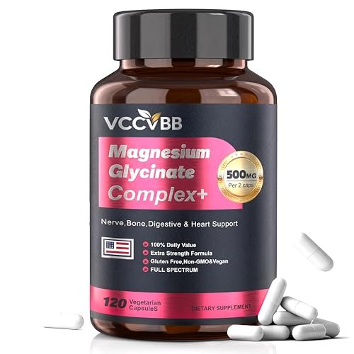 Magnesium Glycinate 500mg | 12-in-1 High Absorption Magnesium Complex, Citrate, Malate & Taurate | Relieve Cramps, Stress, Better Sleep | Heart, Bone & Nerve Health | 120 Vegan Capsules - görsel 1
