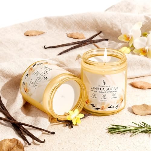 Vanilla Sugar Scented Candle, Natural Soy Wax Jar Candle for Home Scented, 100-Hour Burn Time Gifts for Women Men, 7 oz (2 Pack) - görsel 6
