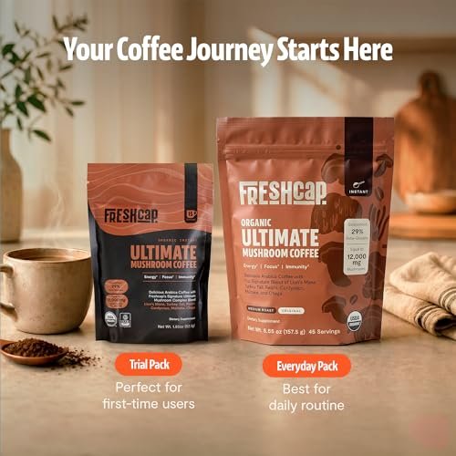 Premium Organic Mushroom Coffee – 12:1 Fruiting Body Extract – Travel Pack – 29% Beta-Glucans – Smooth Tasting, 3rd-Party Tested for Clean Energy, No Jitters, Focus, Immune Support (15 Servings) - görsel 2