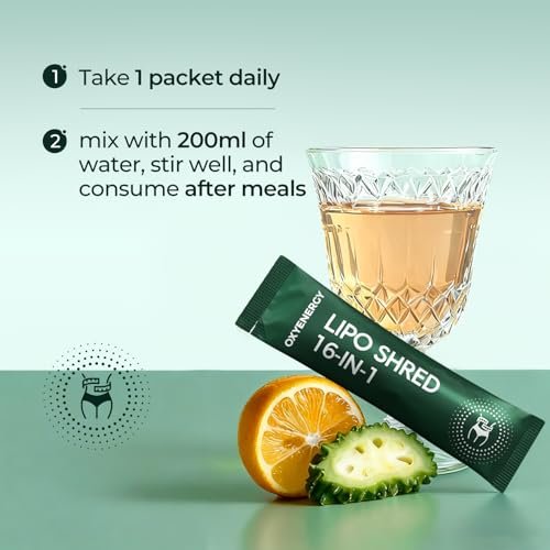 OxyEnergy LIPO Slash 16-in-1 Natural Weight Loss Supplement for Women and Men, Supports Gut Health, GLP-1 Activate & Weight Management, Vegan, Gluten-Free, Non-GMO, 30 Packets, Orange Flavor - görsel 17