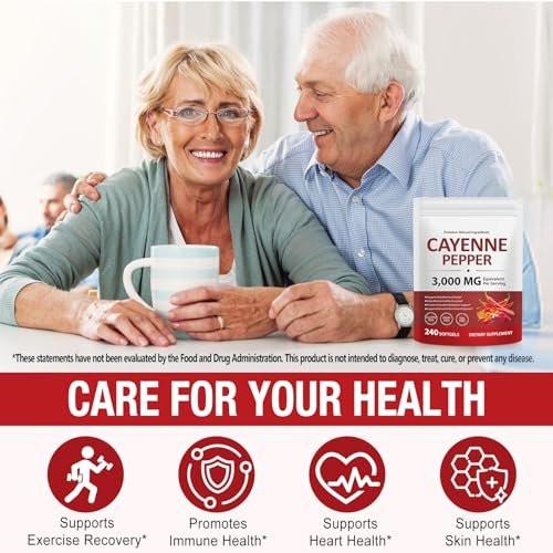Cayenne Pepper Softgels with Beetroot Extract, Turmeric Curcumin & Hawthorn – Enhanced with Vitamins D3, K2 & E – Supports Heart Health, Circulation & Leg Vein Wellness – 240 Easy-to-Take Capsules - görsel 2