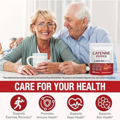 Cayenne Pepper Softgels with Beetroot Extract, Turmeric Curcumin & Hawthorn – Enhanced with Vitamins D3, K2 & E – Supports Heart Health, Circulation & Leg Vein Wellness – 240 Easy-to-Take Capsules