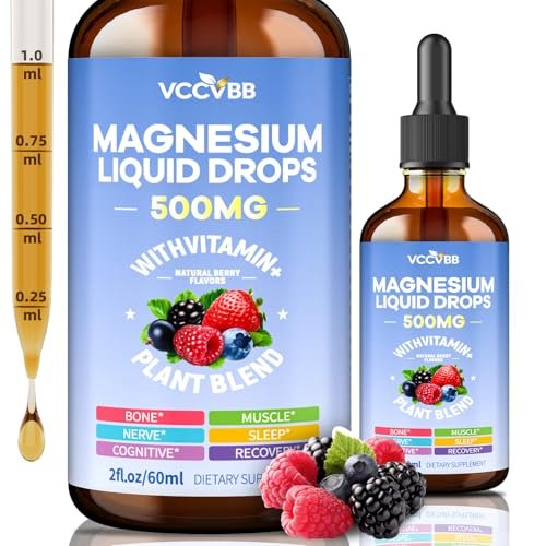 Magnesium Glycinate Liquid Drops, Magnesium Complex with Malate Taurate Citrate Complex & Vitamin D3, B6, K2 L-Theanine, Plant Blend for Sleep, Bone, Muscle, Nerve Non-GMO (500mg-Berry Flavor) - görsel 2