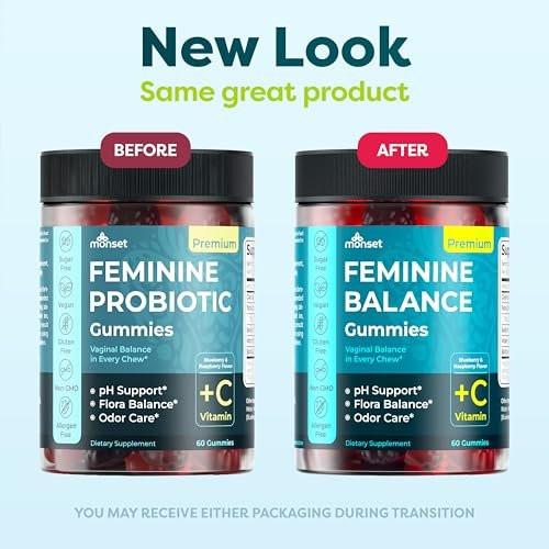 MONSET Feminine Balance Gummies for Women – Vaginal Probiotics for Women pH Balance & Odor Control – 60ct Prebiotics and Probiotics for Womens – Berry Flavor Vaginal Health Supplement - görsel 12
