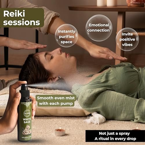 White Sage Spray for Spiritual Cleansing Negative Energy and Protection - Smudge Spray Made with Natural Non Toxic Sage Essential Oil - Salvia Blanca para Limpiar - görsel 13