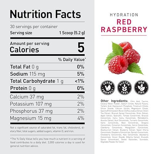 Kaged Hydration Electrolytes Powder | Red – Electrolyte-Rich Formula: Contains a balanced ratio of sodium, – Image 1