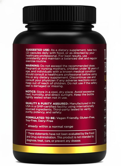 Premium Select Nutrition Liposomal Berberine HCL Capsules Supplement for Men and Women - 60 Capsules, 30 Servings - Third Party Tested, Made in USA