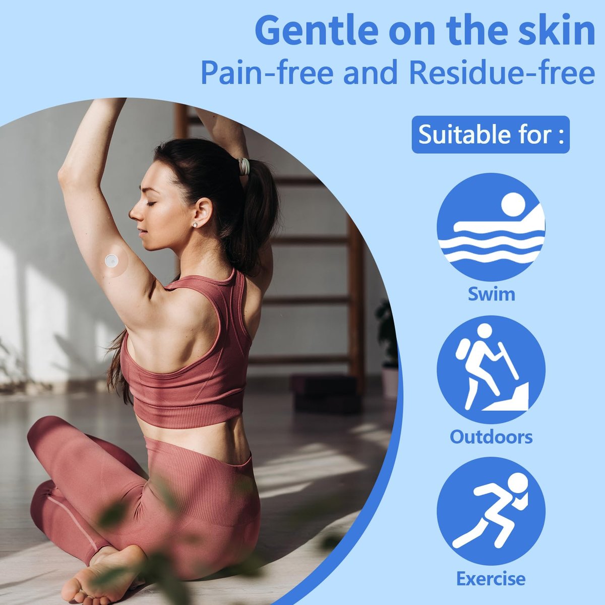 funpatch 100Pack Freestyle Sensor Covers for Libre 3 Plus, Waterproof Libre 3 Plus Sensor Covers CGM Tape Transparent Full Cover Patch Hypoallergenic Latex-Free Long Stay for 15 Days - görsel 13