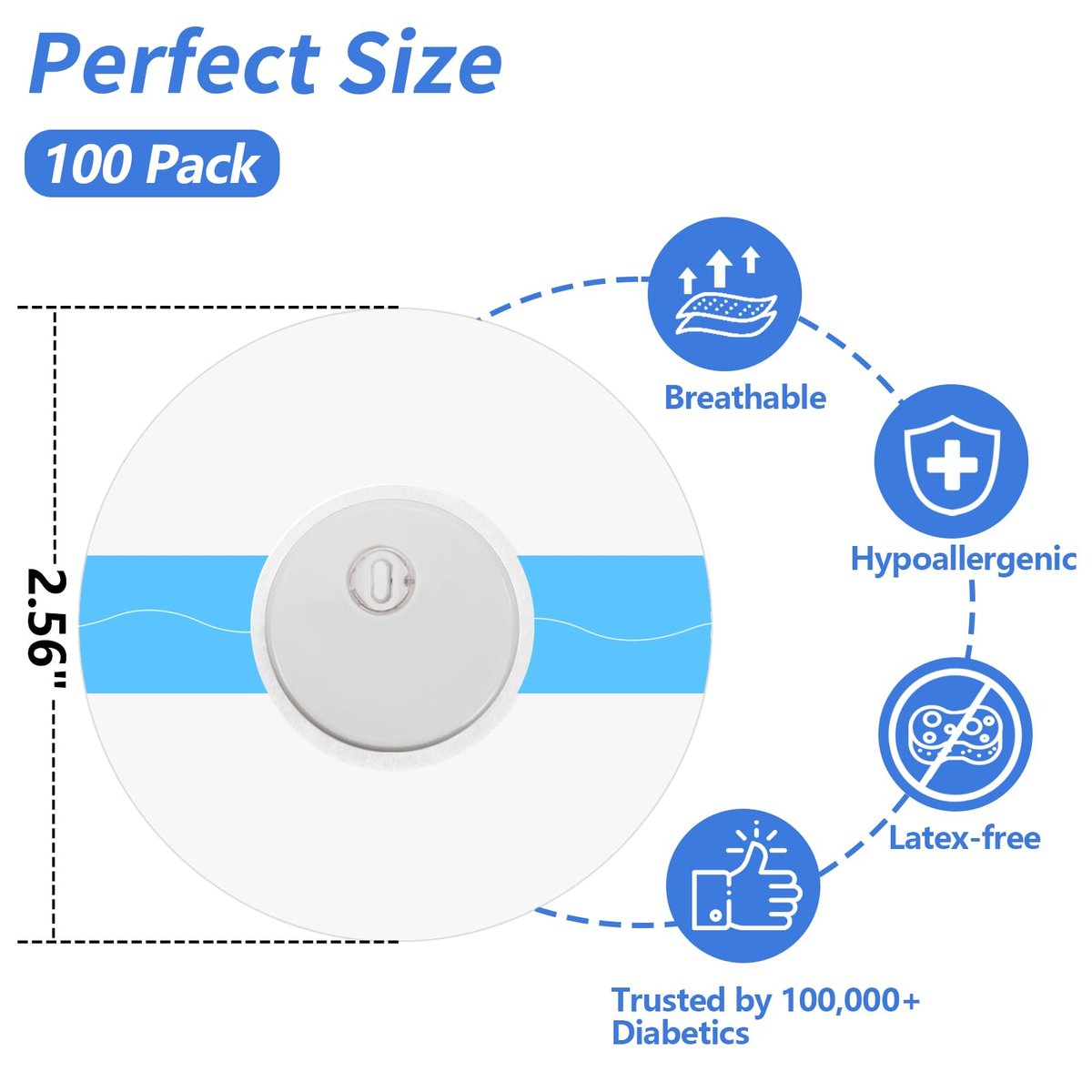 funpatch 100Pack Freestyle Sensor Covers for Libre 3 Plus, Waterproof Libre 3 Plus Sensor Covers CGM Tape Transparent Full Cover Patch Hypoallergenic Latex-Free Long Stay for 15 Days - görsel 9