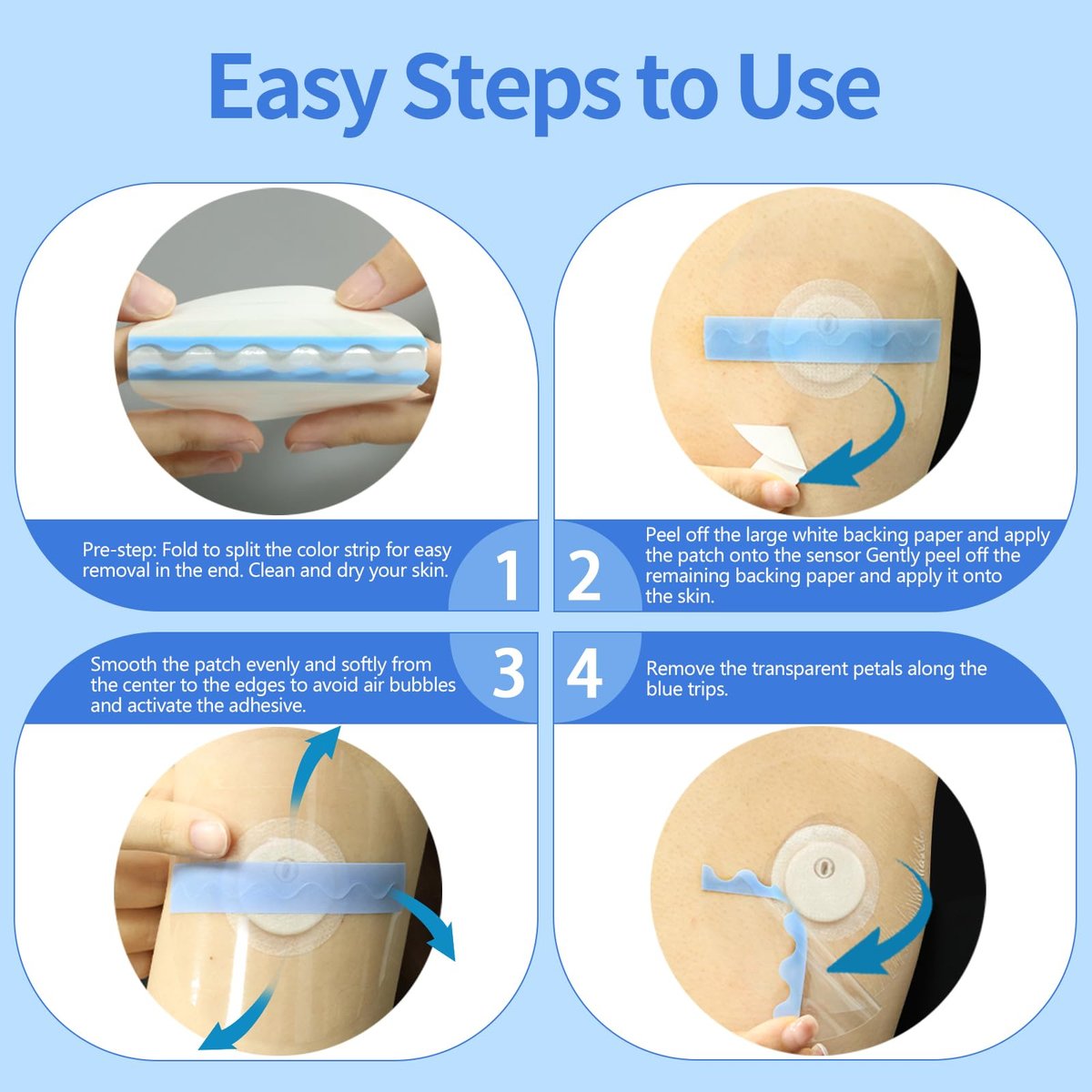 funpatch 100Pack Freestyle Sensor Covers for Libre 3 Plus, Waterproof Libre 3 Plus Sensor Covers CGM Tape Transparent Full Cover Patch Hypoallergenic Latex-Free Long Stay for 15 Days - görsel 11