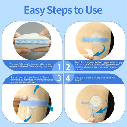 funpatch 100Pack Freestyle Sensor Covers for Libre 3 Plus, Waterproof Libre 3 Plus Sensor Covers CGM Tape Transparent Full Cover Patch Hypoallergenic Latex-Free Long Stay for 15 Days