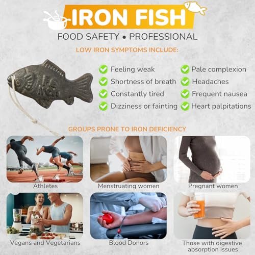 2 Pcs Iron Fish for Cooking, Natural Iron Supplement to Reduce Risk of Iron Deficiency, Ideal for Anemia, Vegans & Pregnant Women, Use Once Daily - Many Years Supply Included - görsel 13
