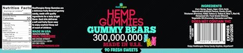 Hemp Gummies for Sleep-Calm Relaxing Night Support-Non-Melatonin, Gummy Bear Edibles Candy- Made in USA-90 Count - görsel 17