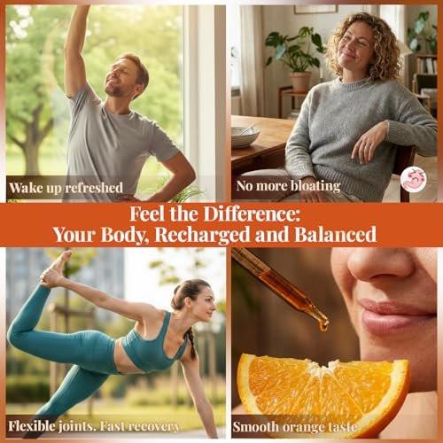CareGem Turmeric Curcumin Complex Liquid Drops with Milk Thistle, Dandelion & Chamomile | High-Absorption Herbal Blend with Black Pepper & Ginger | Orange Flavor | 2 fl oz - görsel 8
