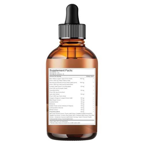 25-in-1 Liposomal Black Walnut Wormwood Clove Tincture, Cleanse for Humans Drops Liquid, Lymphatic Support with Garlic Mullein Soursop Pumpkin Seed Berberine Turmeric Echinacea Cinnamon 2Bottle - görsel 5