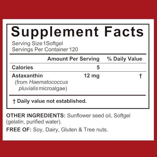 ITSDAWN Astaxanthin 12mg, 120 Softgels - Antioxidant Supplement for Eye, Skin, Immune Support, Natural Microalgae Source, 4 Month Supply - görsel 14
