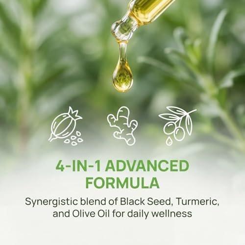 Oregano Oil Organic Drops - 80% Carvacrol, Extra Strength & Undiluted - with Black Seed Oil, Turmeric & Vitamin E - Oil of Oregano Supplement for Immune and Digestive Support - Vegan, 2 Fl Oz - görsel 14