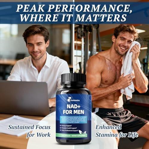 Femmetra NAD+ Supplements for Men with Saw Palmetto | All-in-One Cellular Energy, Prostate Support & Nitric Oxide Supplement with Resveratrol, L-Arginine | Non-GMO, 120 Capsules - görsel 8