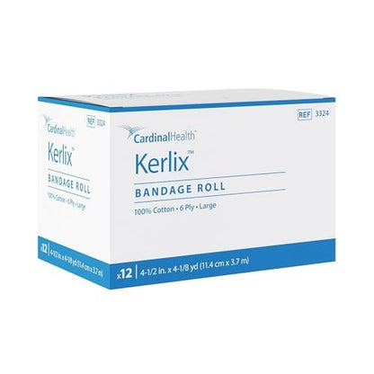 Kerlix™ Sterile Bandage Rolls 4‑1/2 Inch x 4.1 Yards – Latex‑Free, Hypoallergenic, Open‑Weave Gauze Rolls, 3324 (Pack of 12)