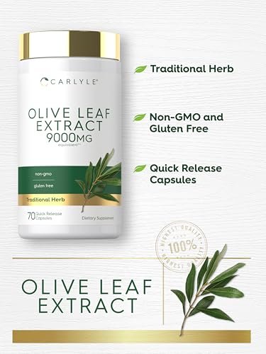 Carlyle Olive Leaf Extract Capsules | 70 Count | Non-GMO, Gluten Free | High Potency Supplement - görsel 8